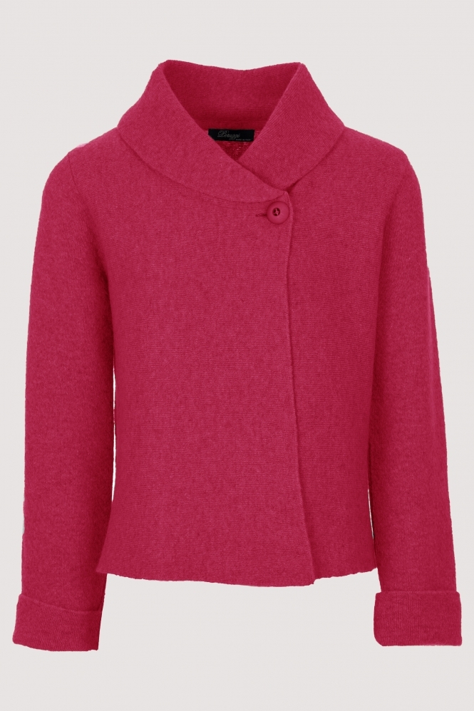 Peruzzi Peruzzi Boiled Wool Shrug/Jacket - Raspberry - W22153-46